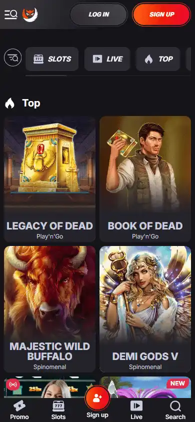 Betsomnia Casino screenshot 5