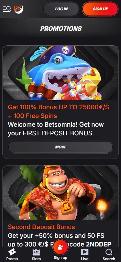 Betsomnia Casino screenshot 6