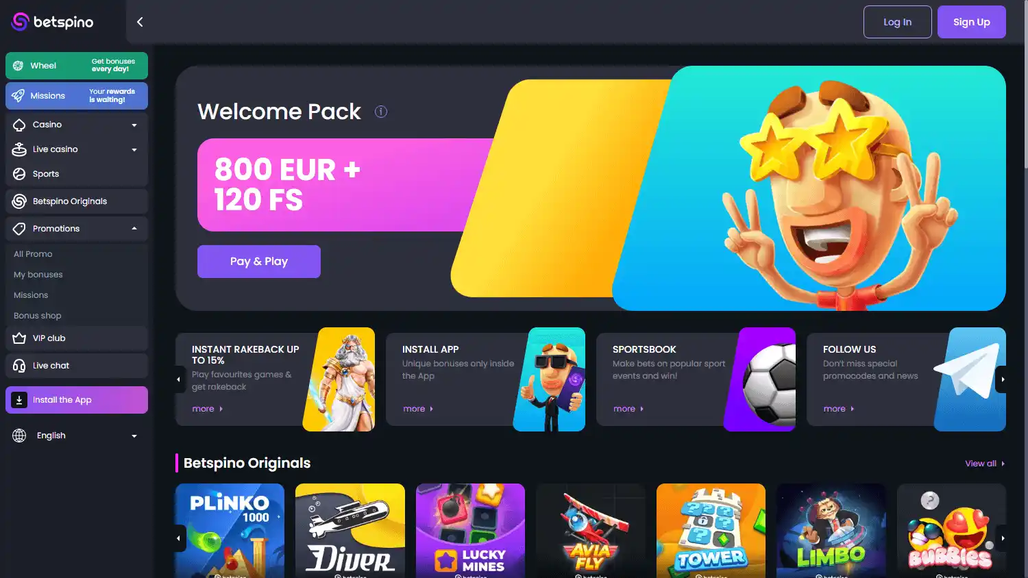 Betspino Casino screenshot 1