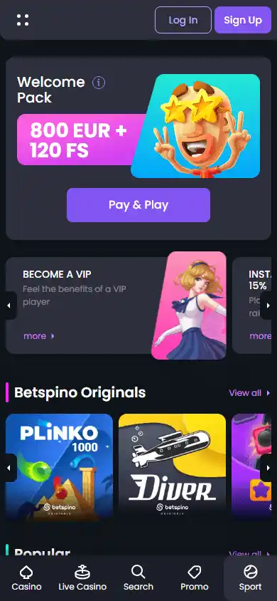 Betspino Casino screenshot 4
