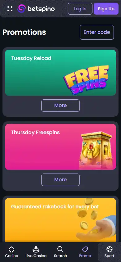 Betspino Casino screenshot 6