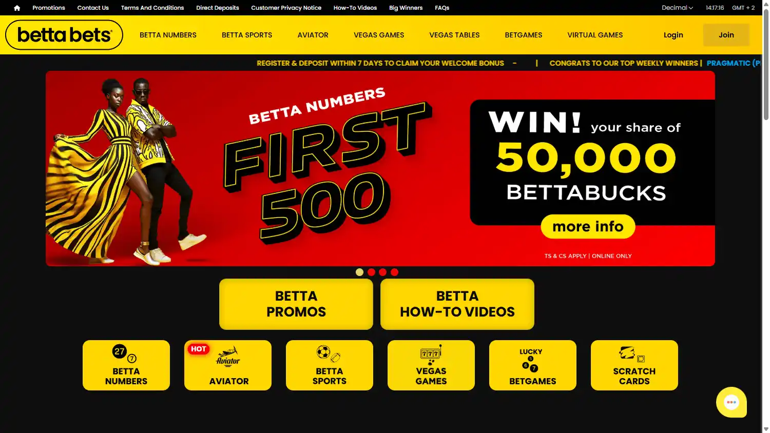 Bettabets Casino screenshot 1