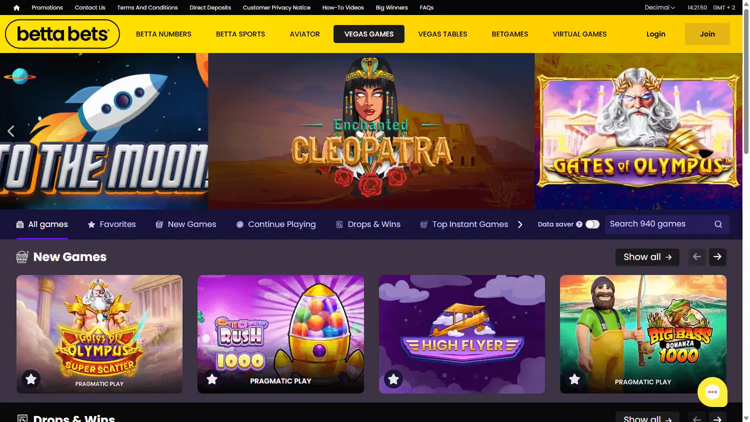 Bettabets Casino screenshot 2