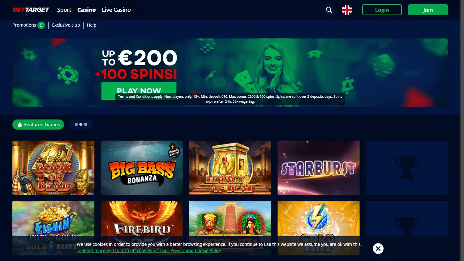 BetTarget Casino screenshot 1