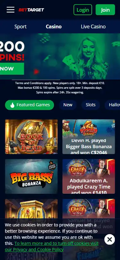 BetTarget Casino screenshot 3