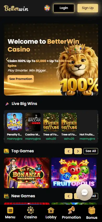BetterWin Casino screenshot 4