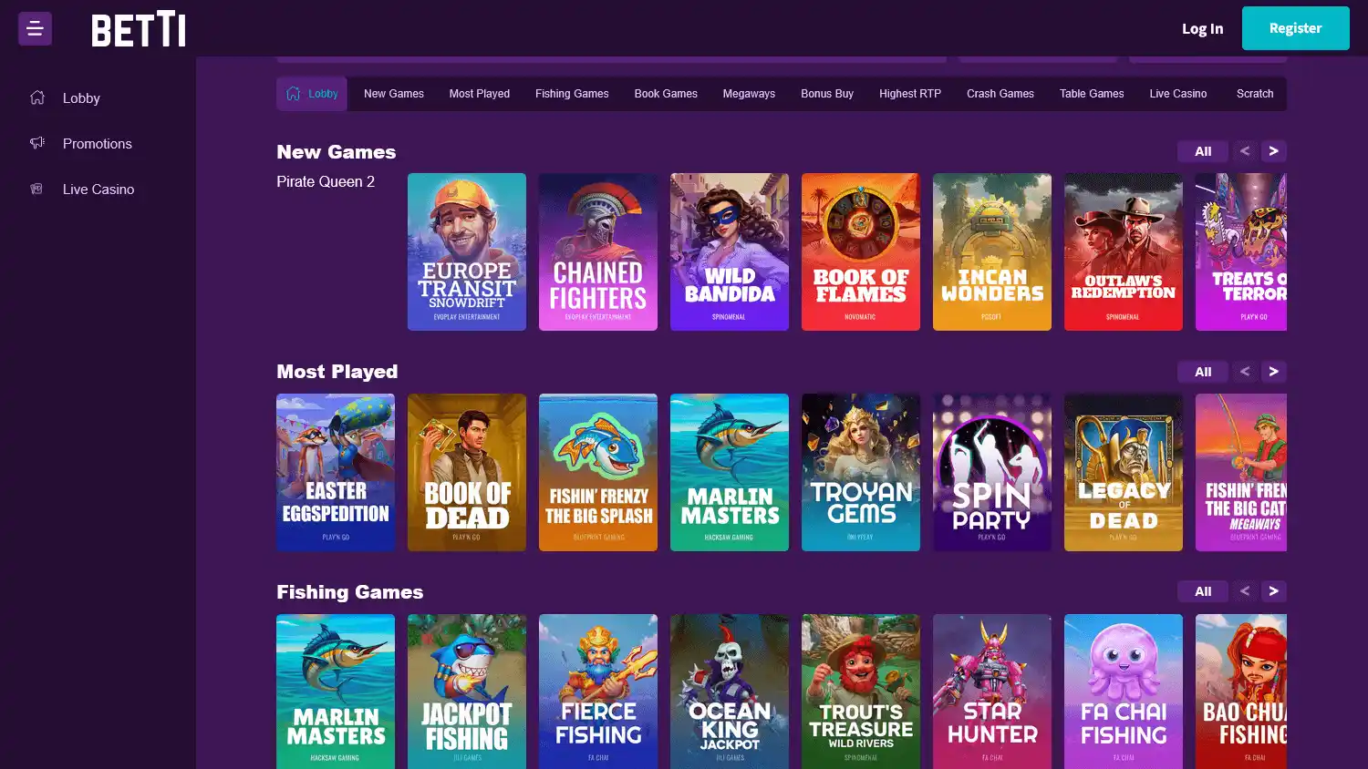 Betti Casino screenshot 2