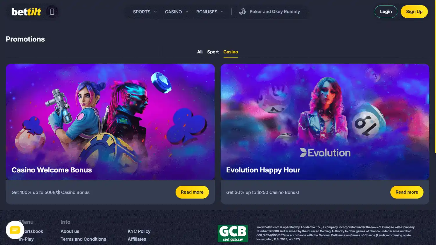 Bettilt Casino screenshot 3