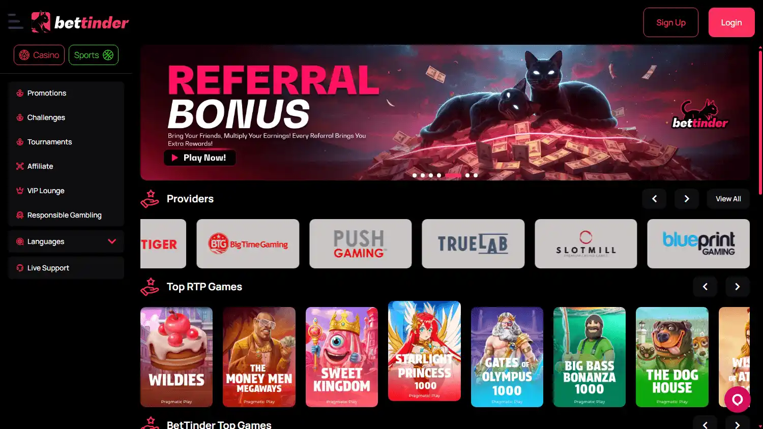Bettinder Casino screenshot 1