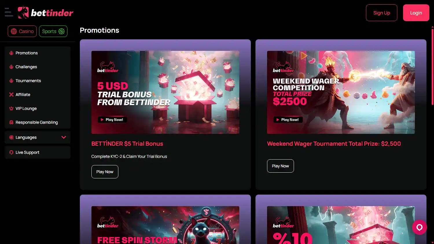 Bettinder Casino screenshot 3