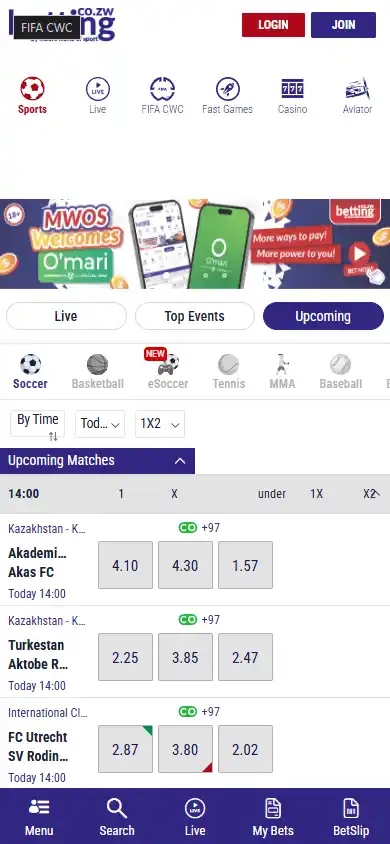 Betting.co.zw Casino screenshot 4