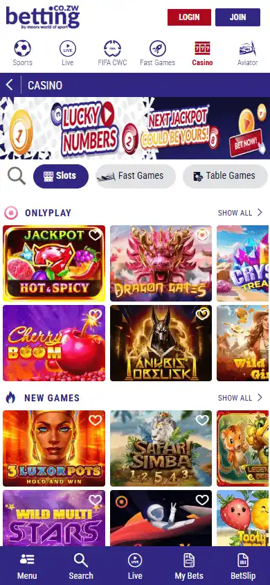 Betting.co.zw Casino screenshot 5