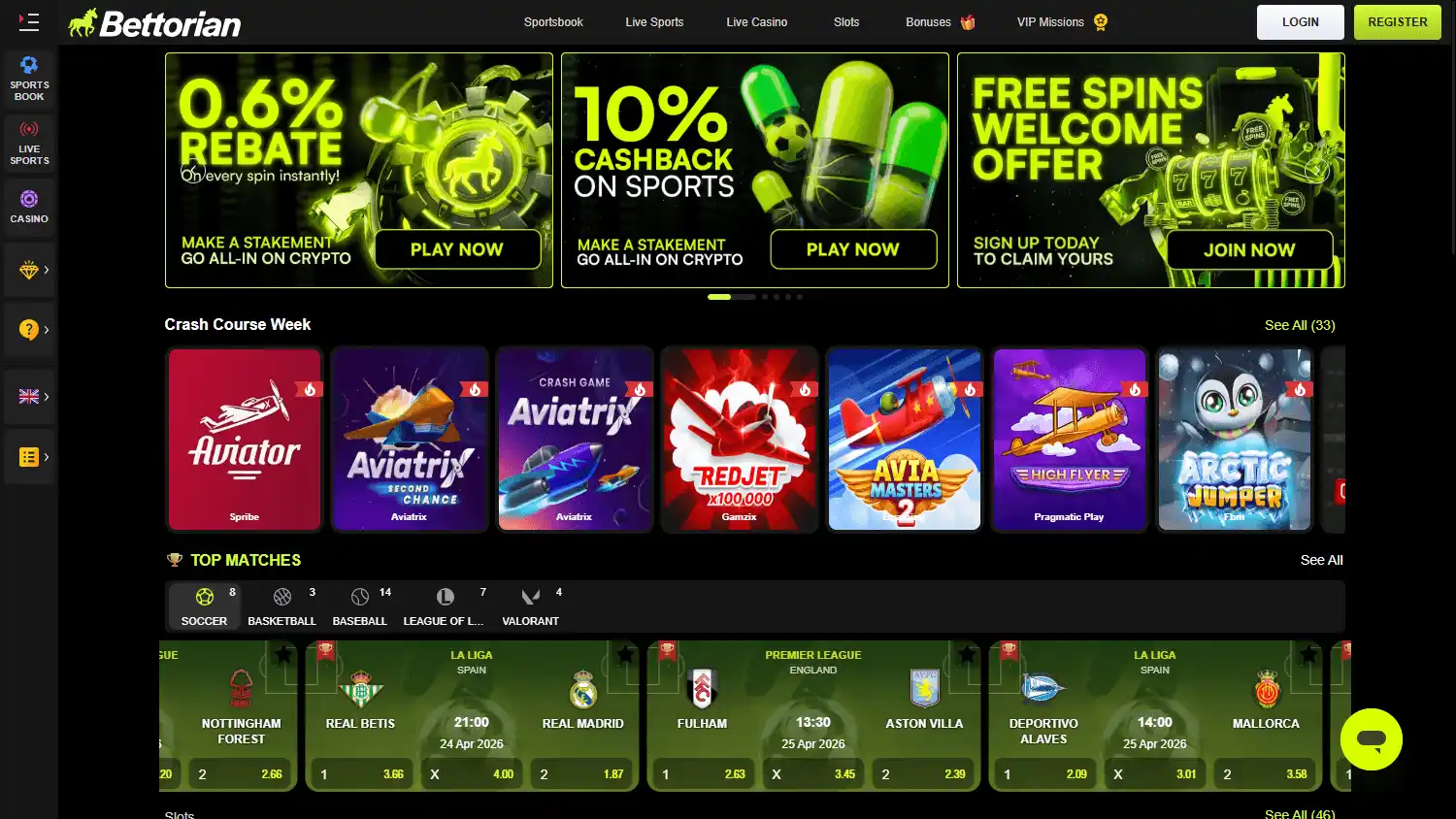 Bettorian Casino screenshot 1
