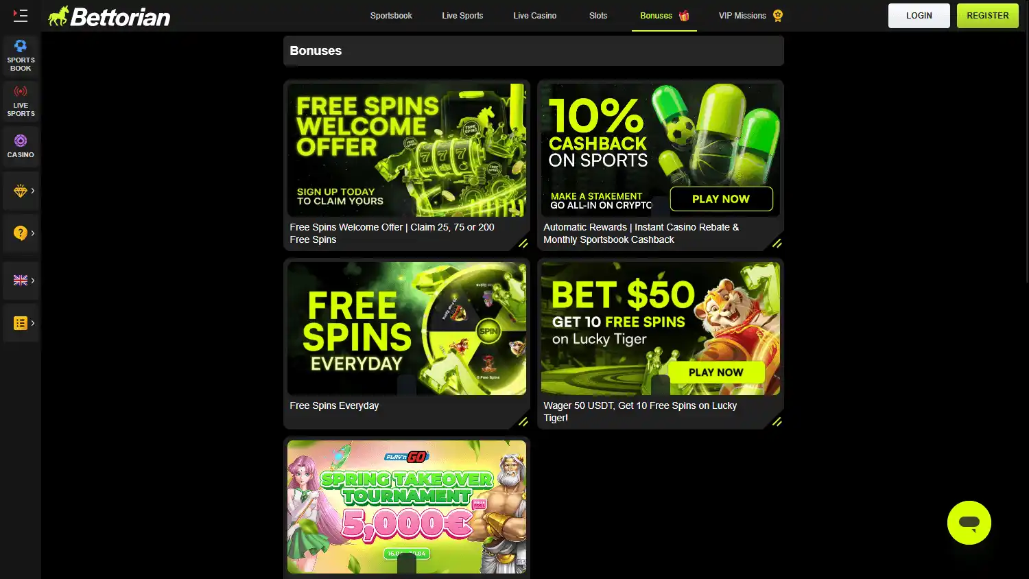 Bettorian Casino screenshot 3