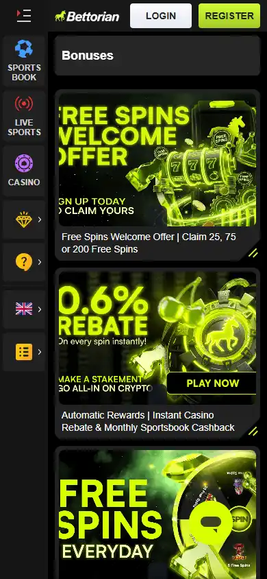 Bettorian Casino screenshot 6