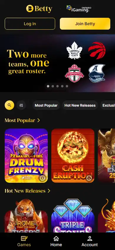Betty Casino Ontario screenshot 5