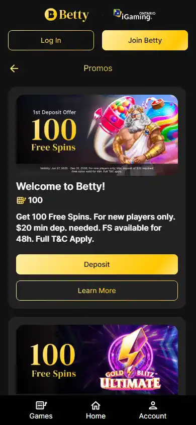 Betty Casino Ontario screenshot 6
