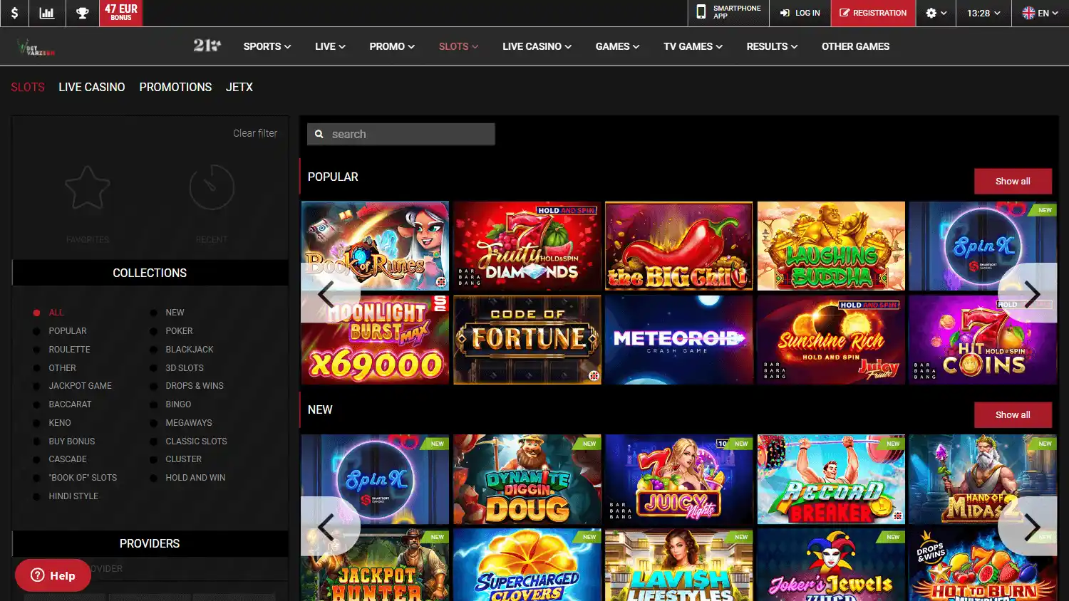 Betvarzesh Casino screenshot 1