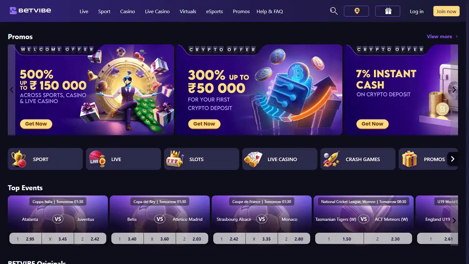 BETVIBE Casino screenshot 1