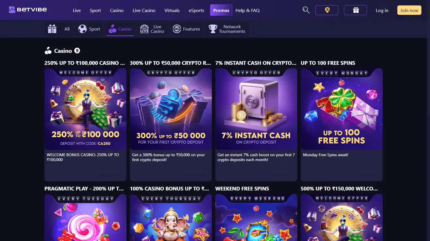 BETVIBE Casino screenshot 3