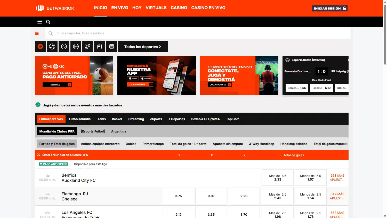 BetWarrior Casino screenshot 1
