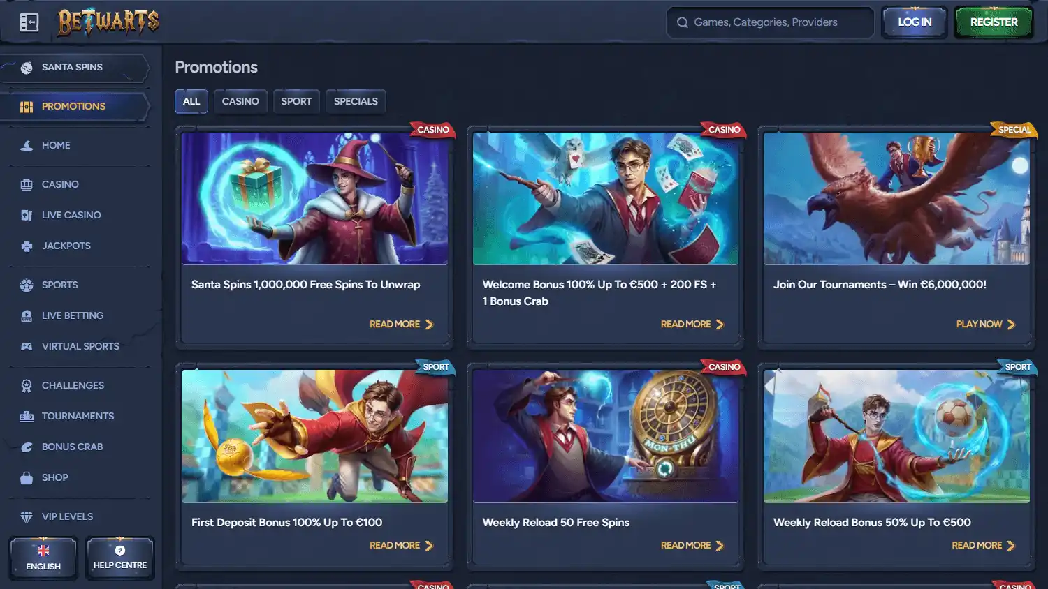 Betwarts Casino screenshot 3