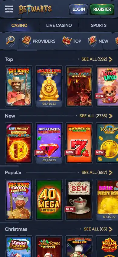 Betwarts Casino screenshot 5