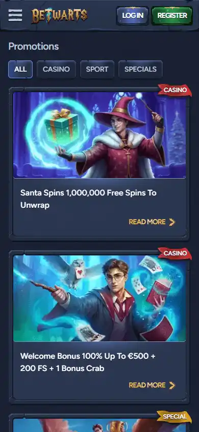 Betwarts Casino screenshot 6