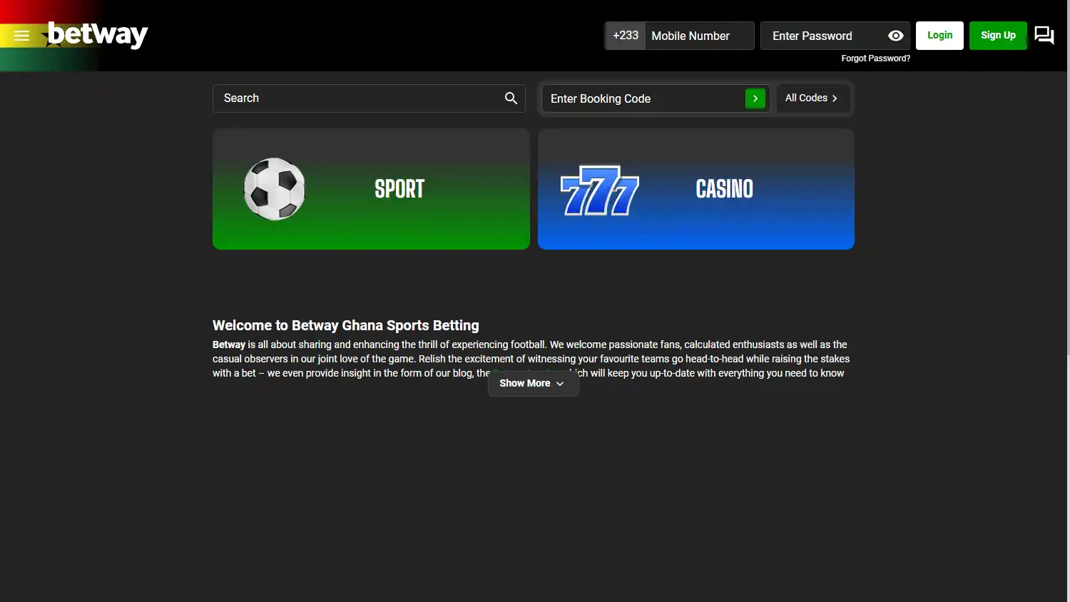 Betway Casino screenshot 1