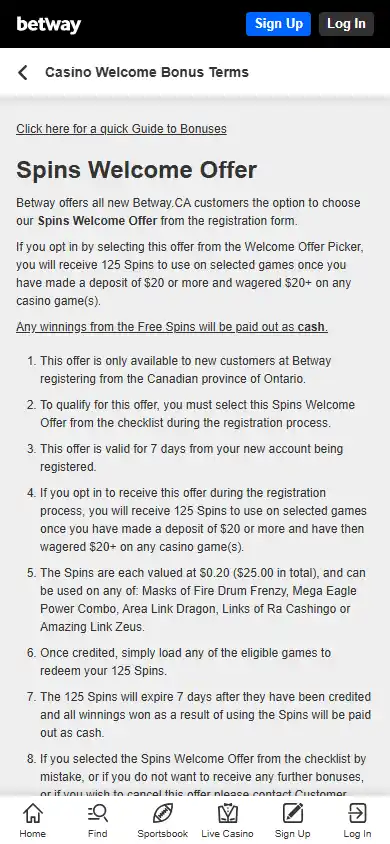 Betway Casino Ontario screenshot 6