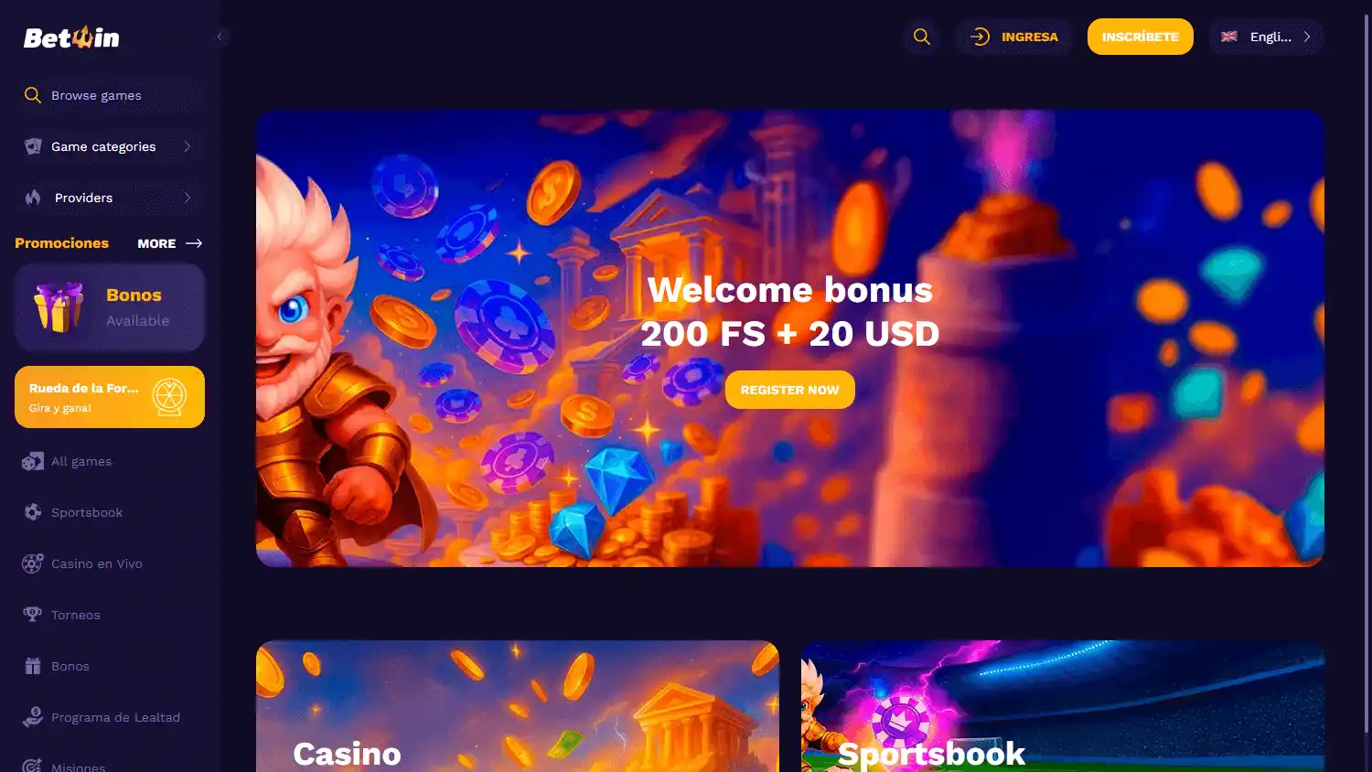 Betwin Casino screenshot 1