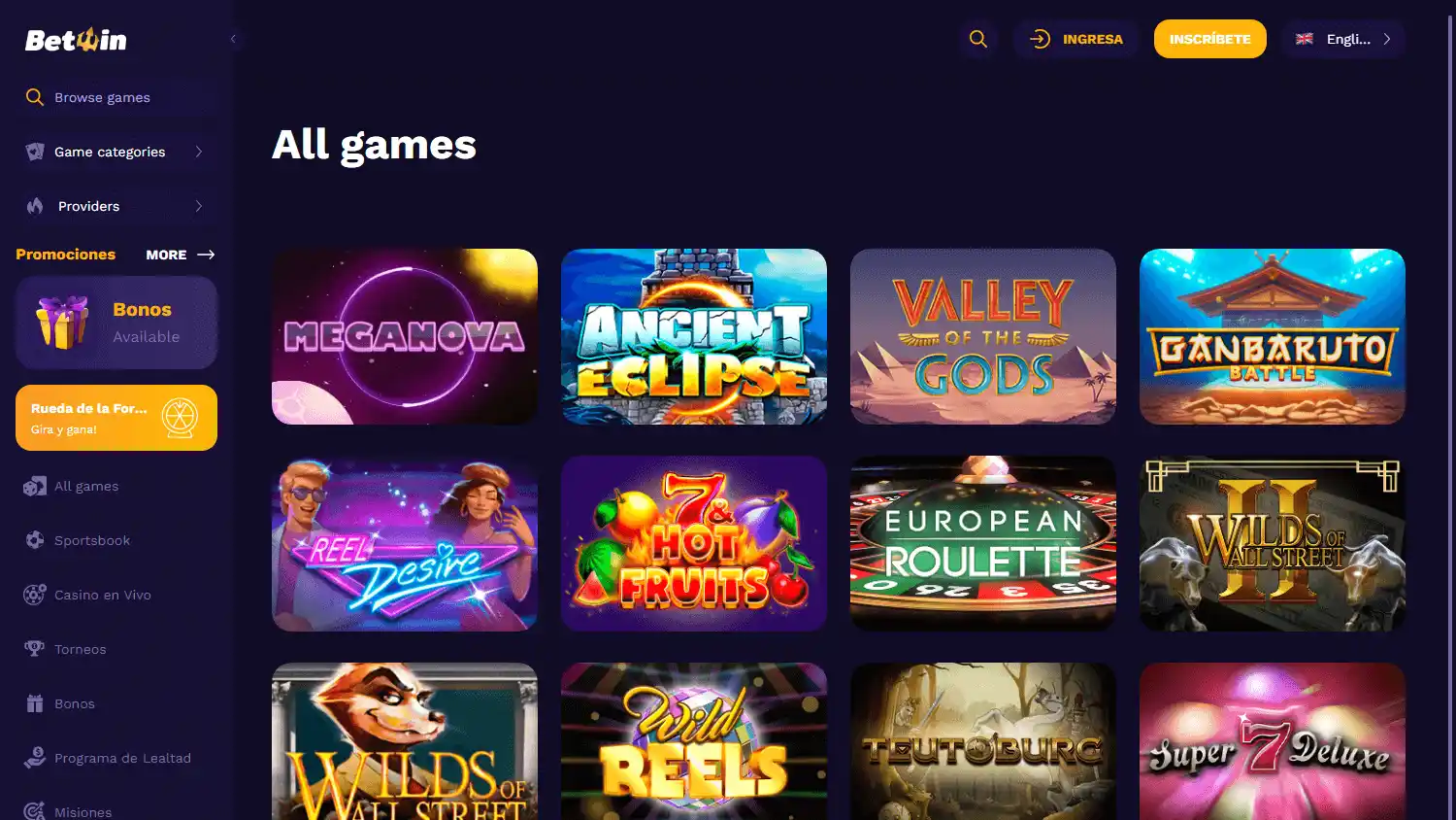 Betwin Casino screenshot 2