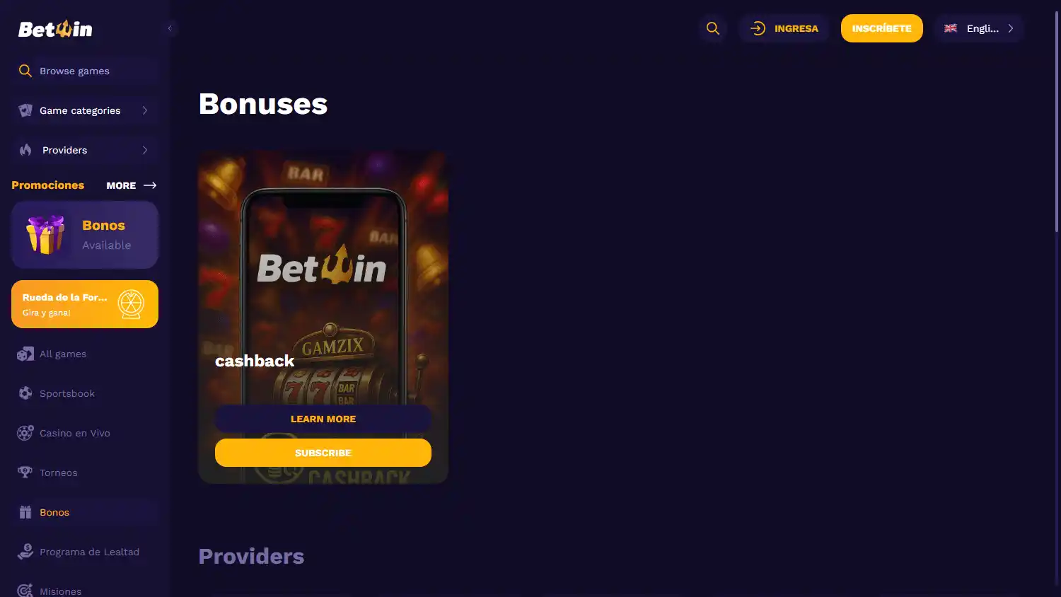 Betwin Casino screenshot 3