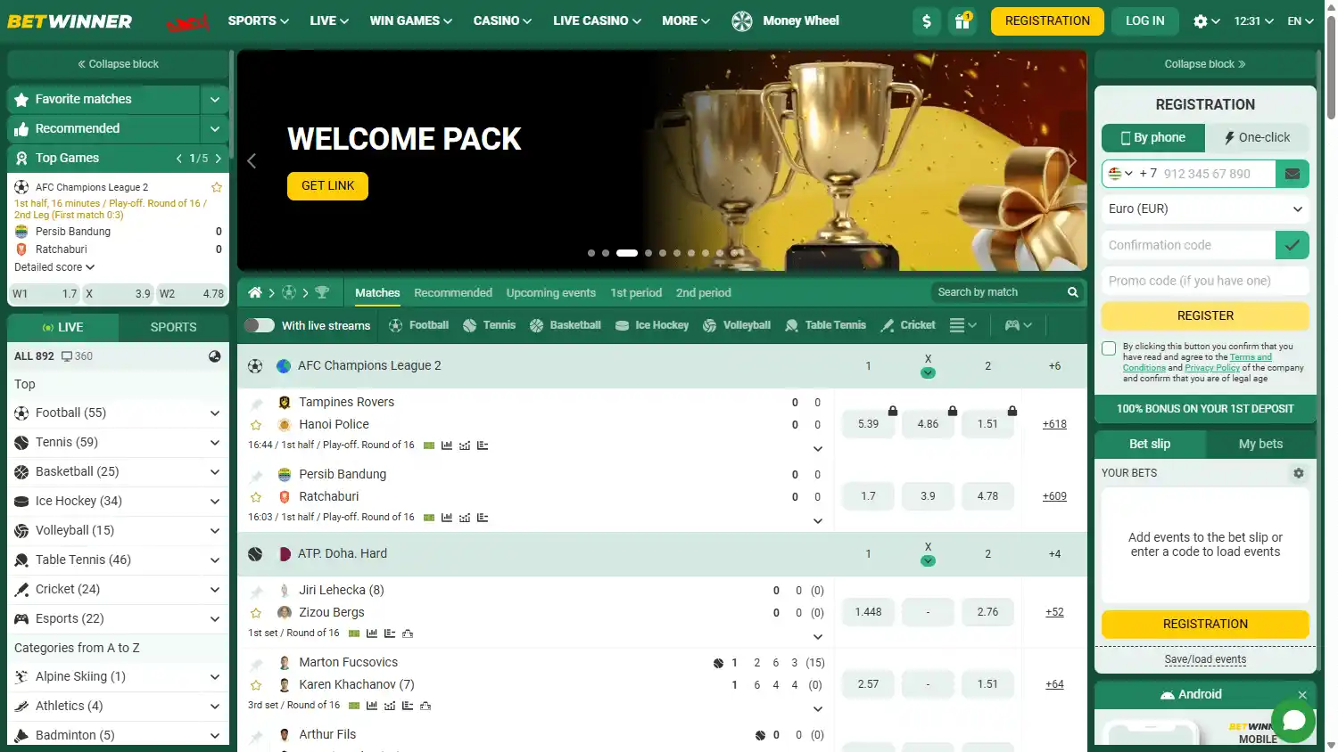 BETWINNER Casino screenshot 1
