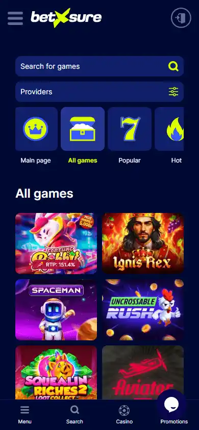 Betxsure Casino screenshot 5