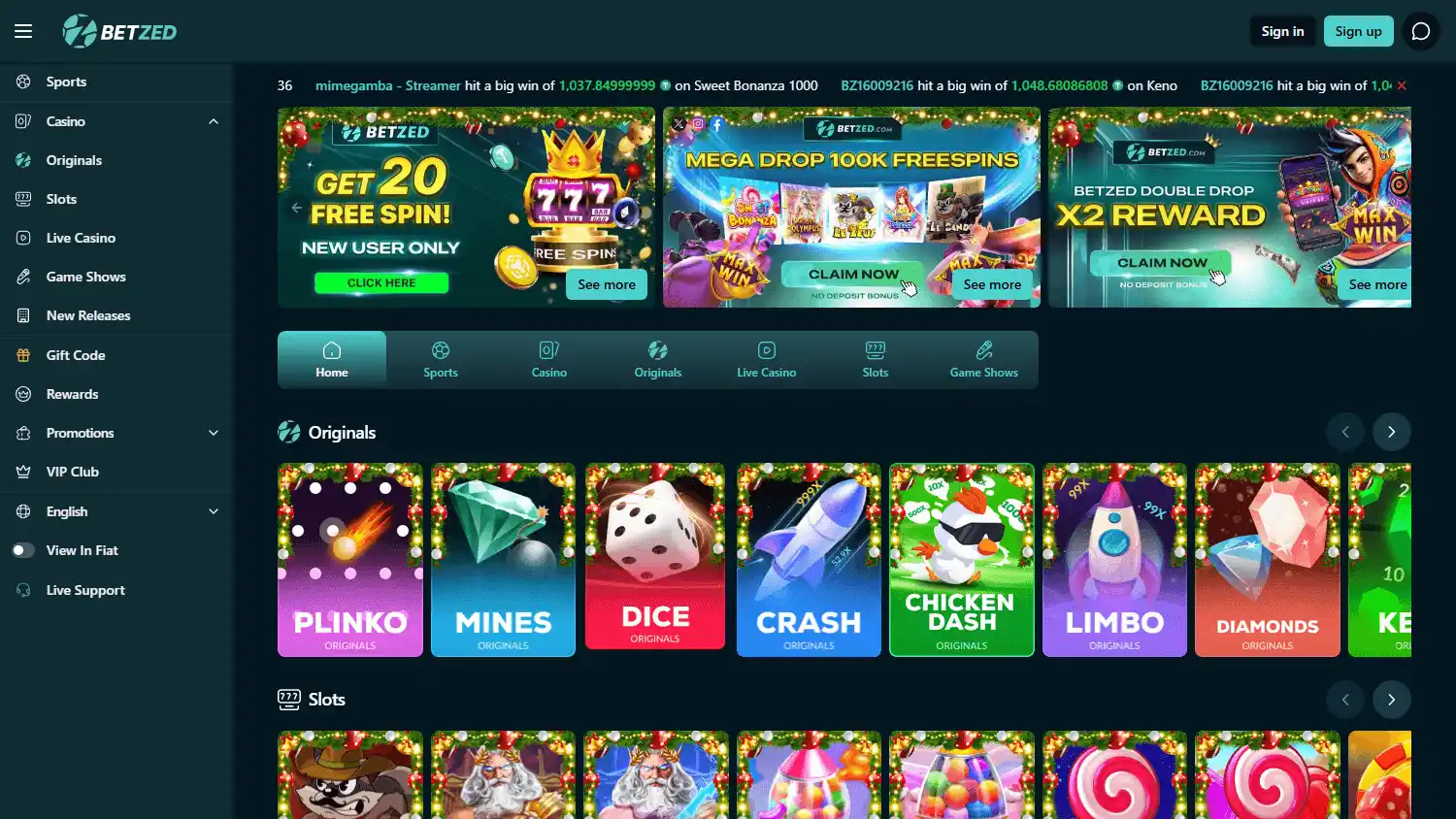 Betzed Casino screenshot 1