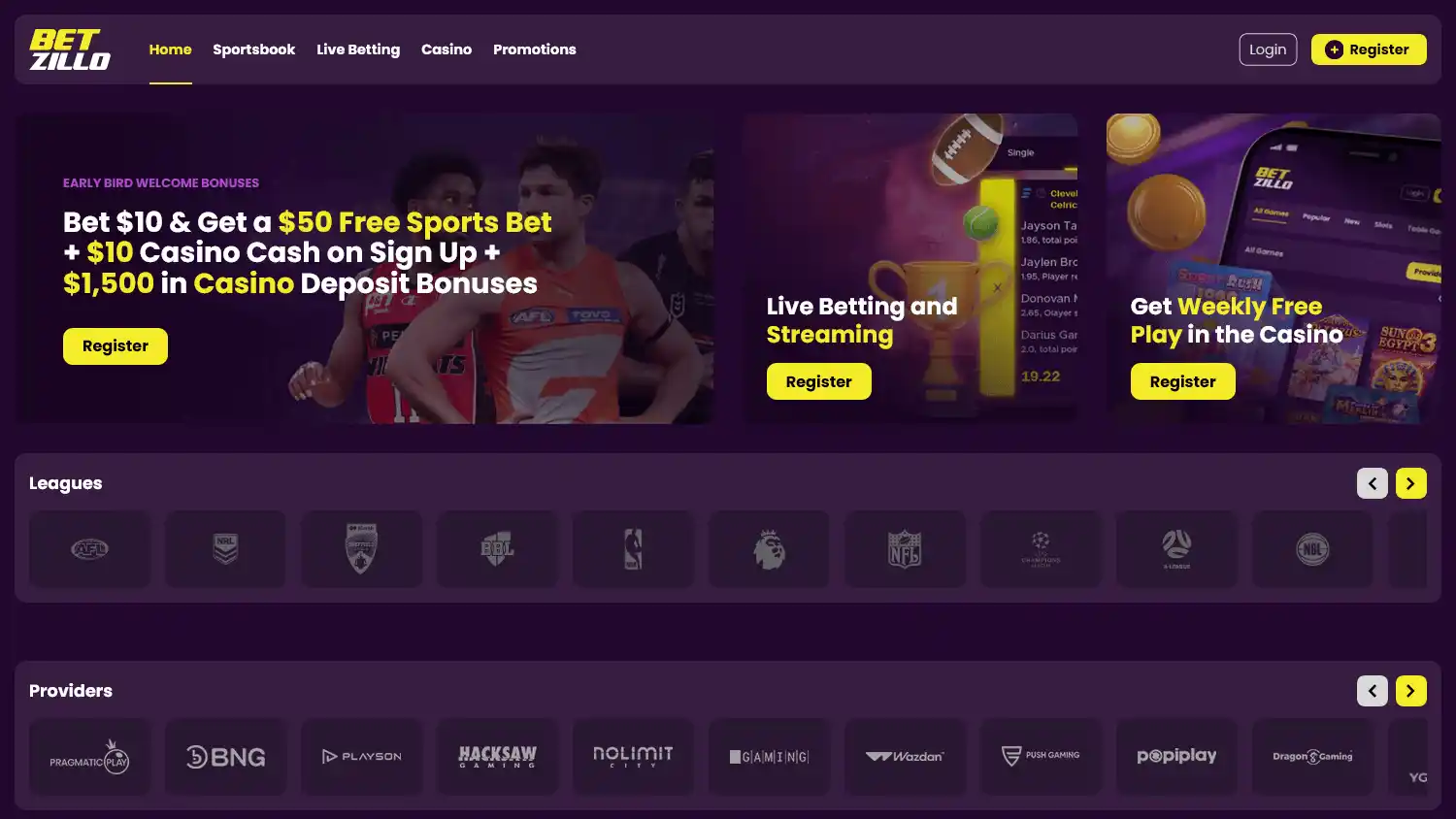 Betzillo Casino screenshot 1