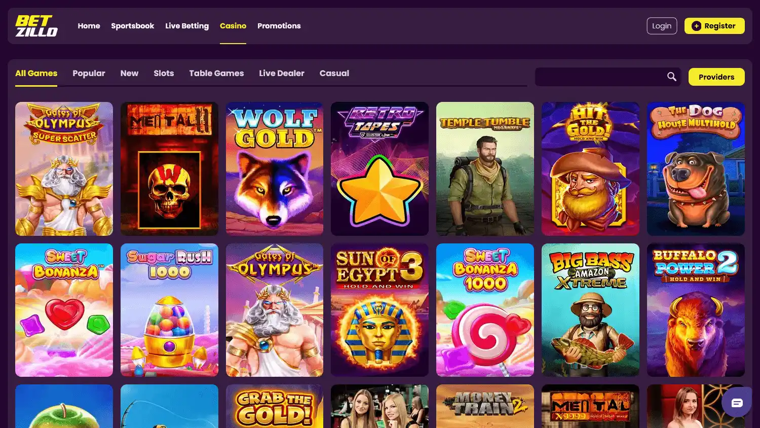 Betzillo Casino screenshot 2