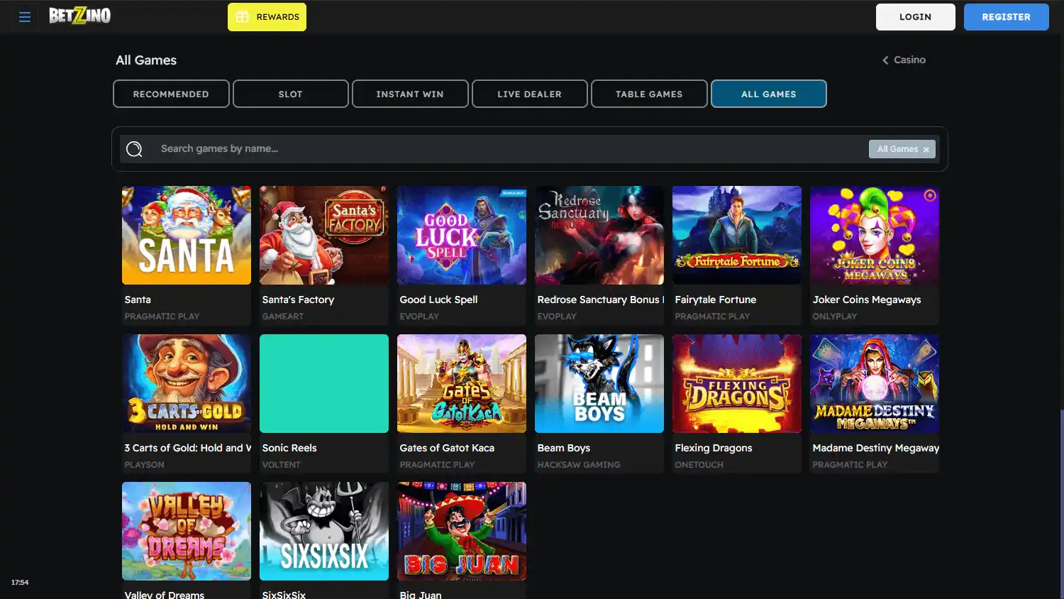 Betzino Casino screenshot 2