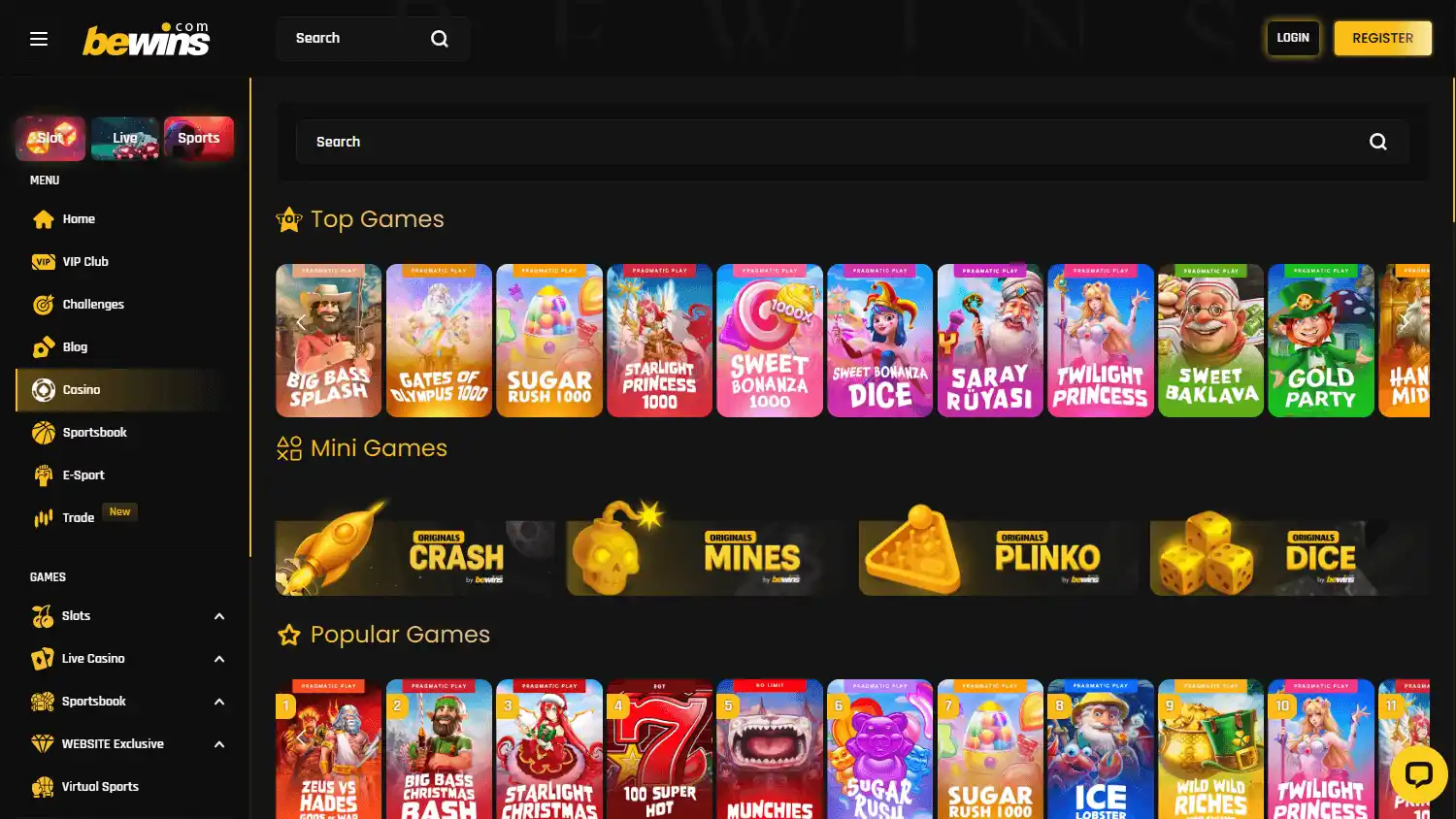 Bewins Casino screenshot 2