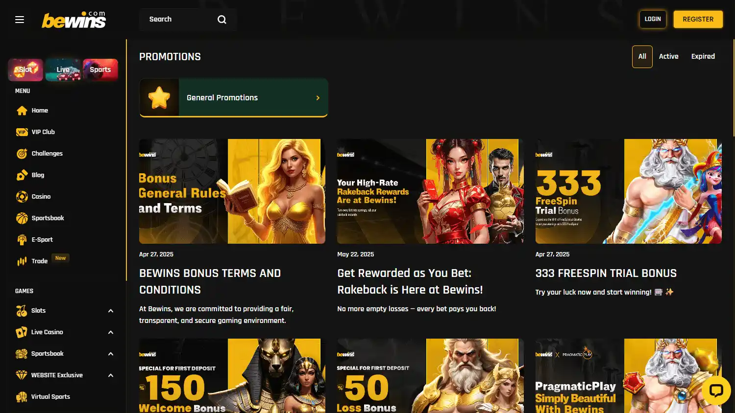 Bewins Casino screenshot 3