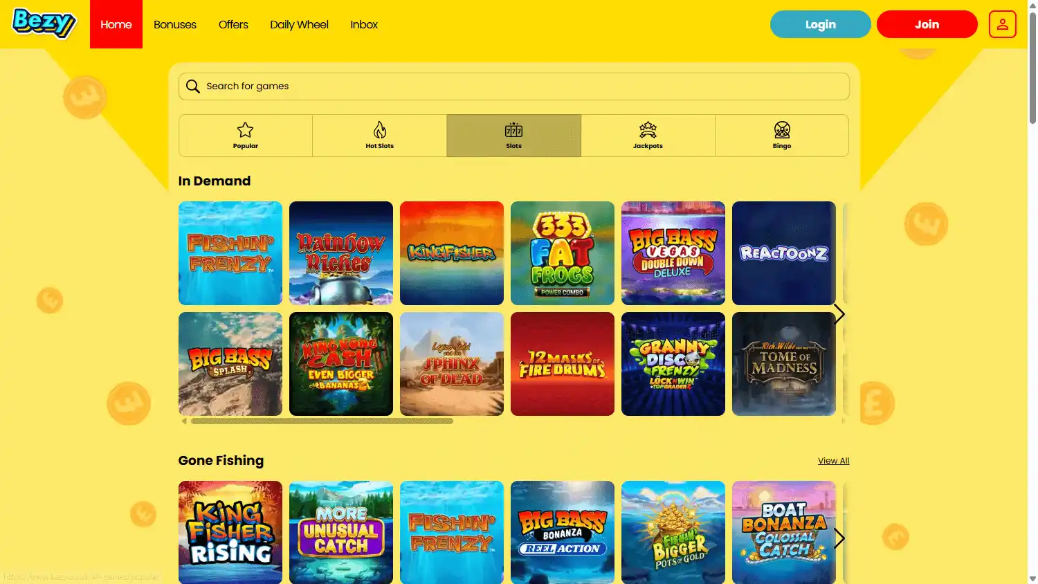 Bezy Casino screenshot 2