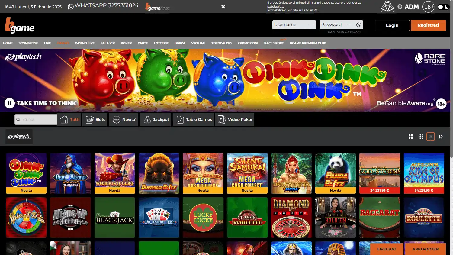 Bgame Casino screenshot 2
