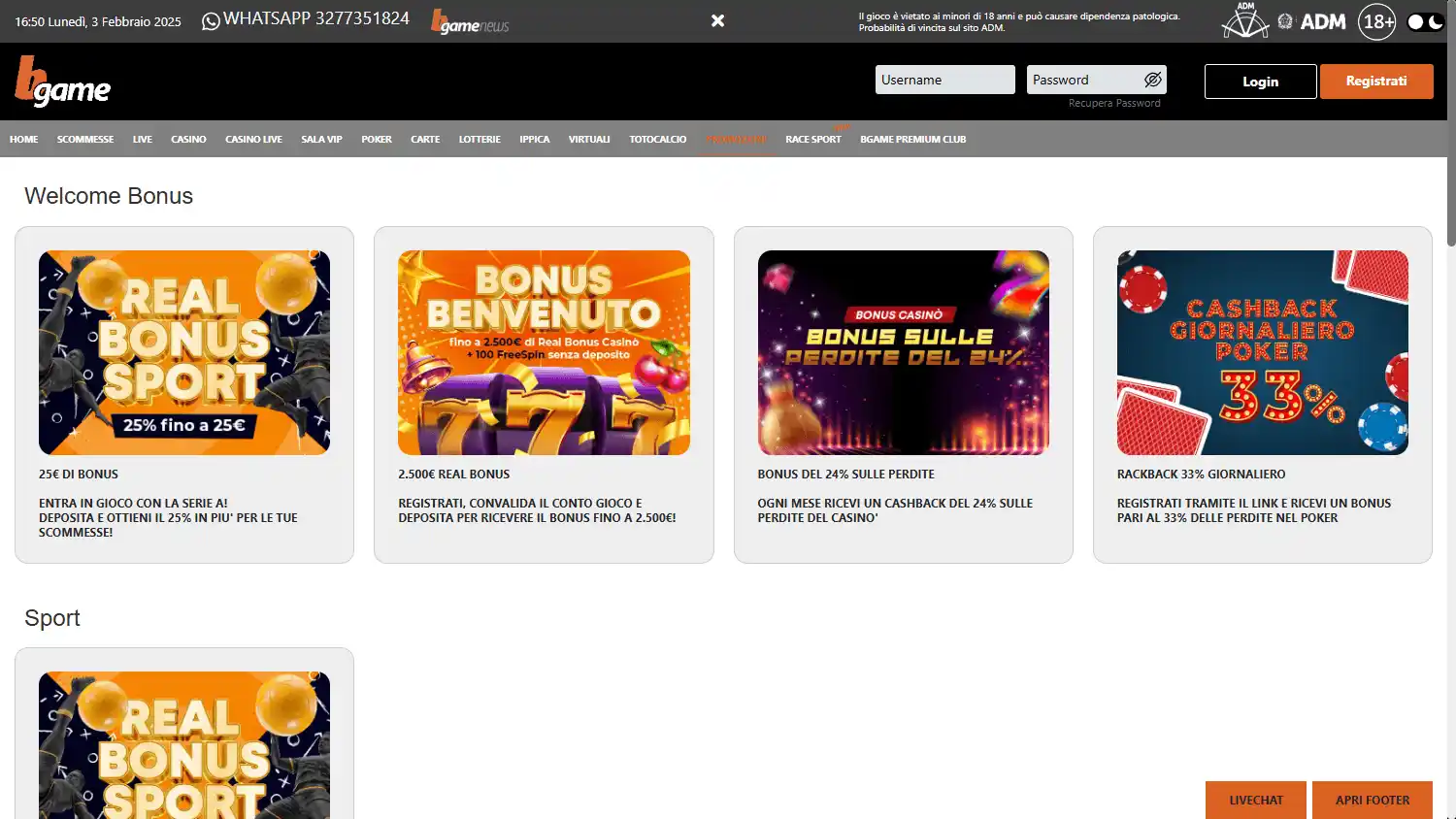 Bgame Casino screenshot 3