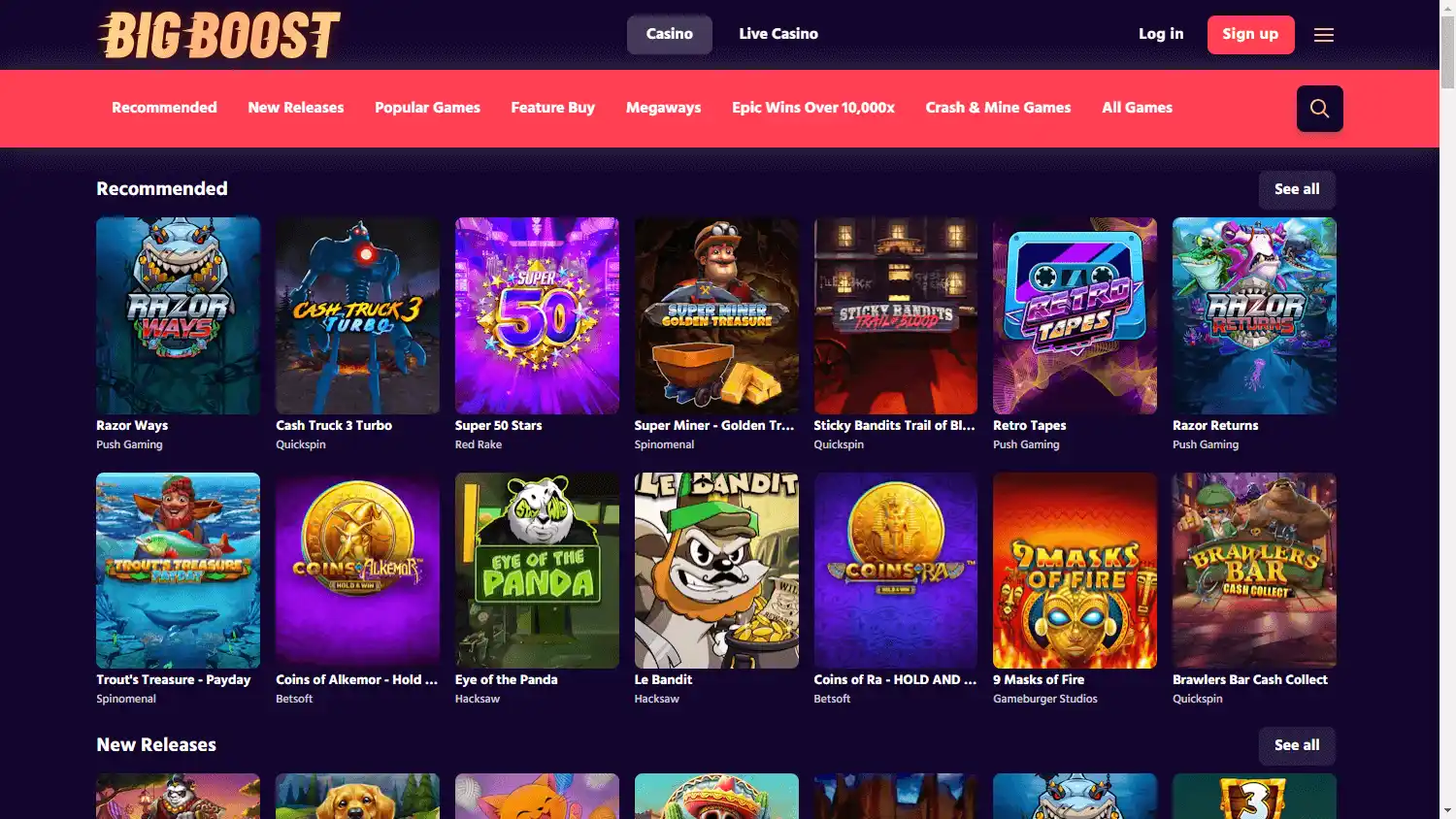 BigBoost Casino screenshot 2