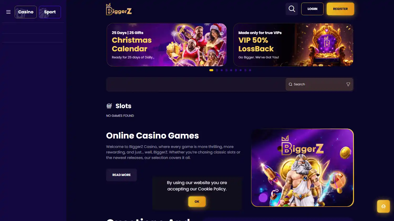 BiggerZ Casino screenshot 2
