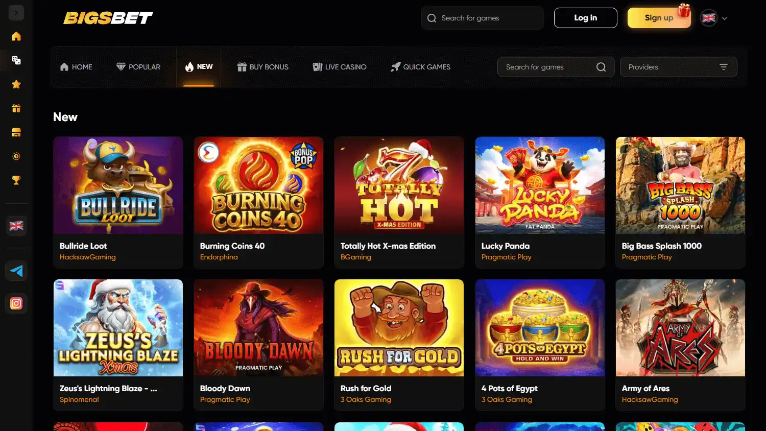 Bigs.bet Casino screenshot 2