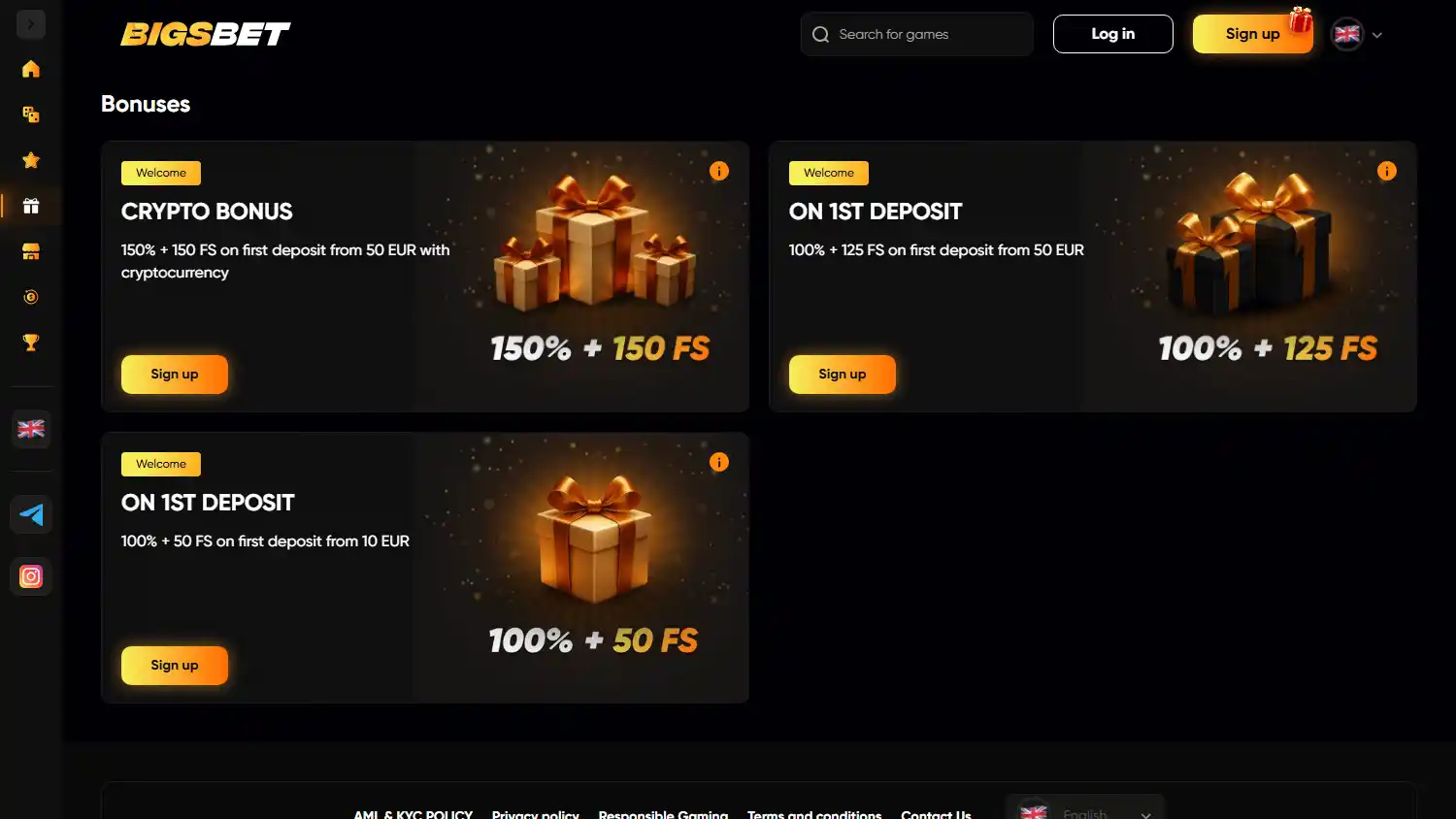 Bigs.bet Casino screenshot 3