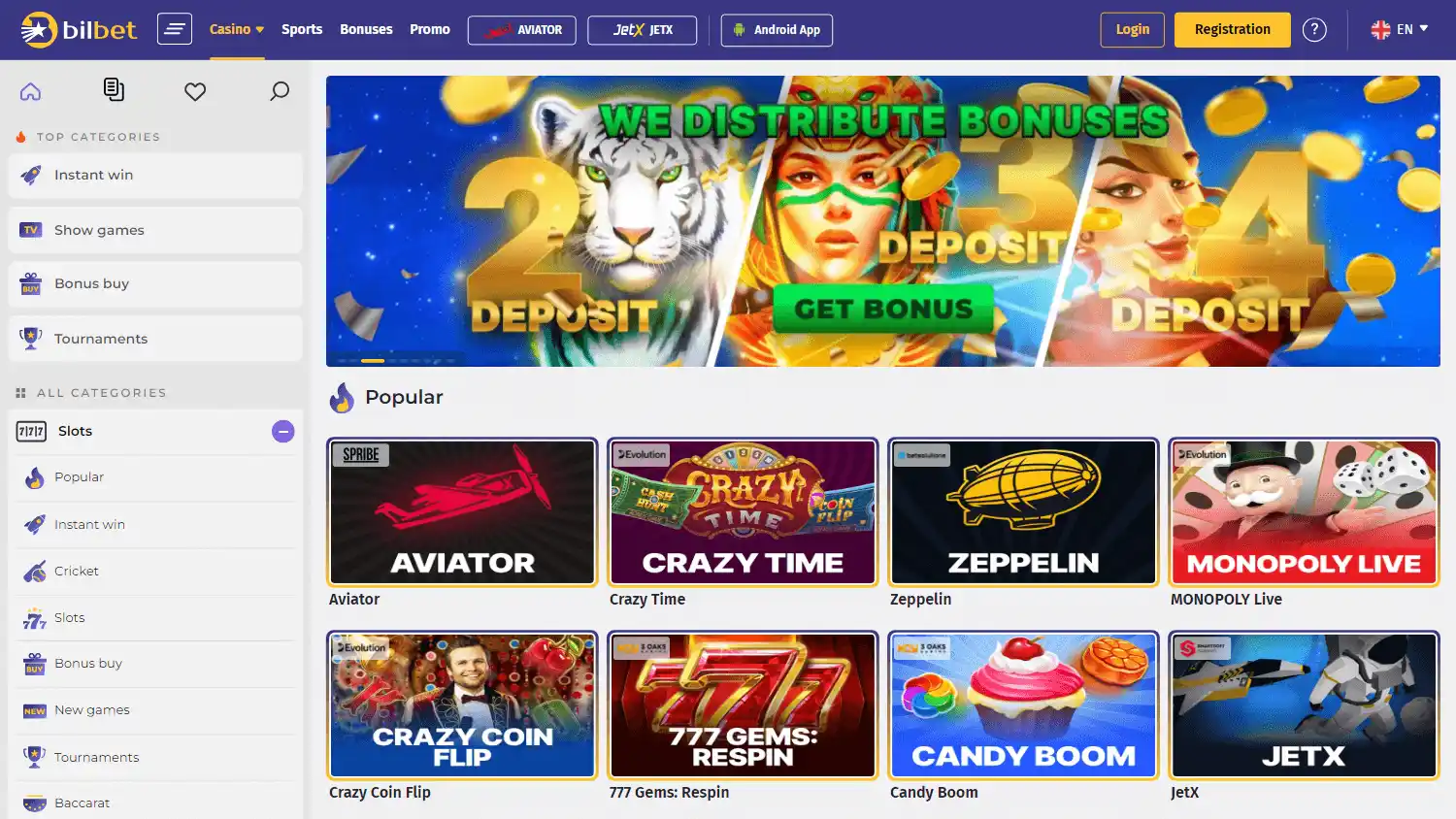Bilbet Casino screenshot 1