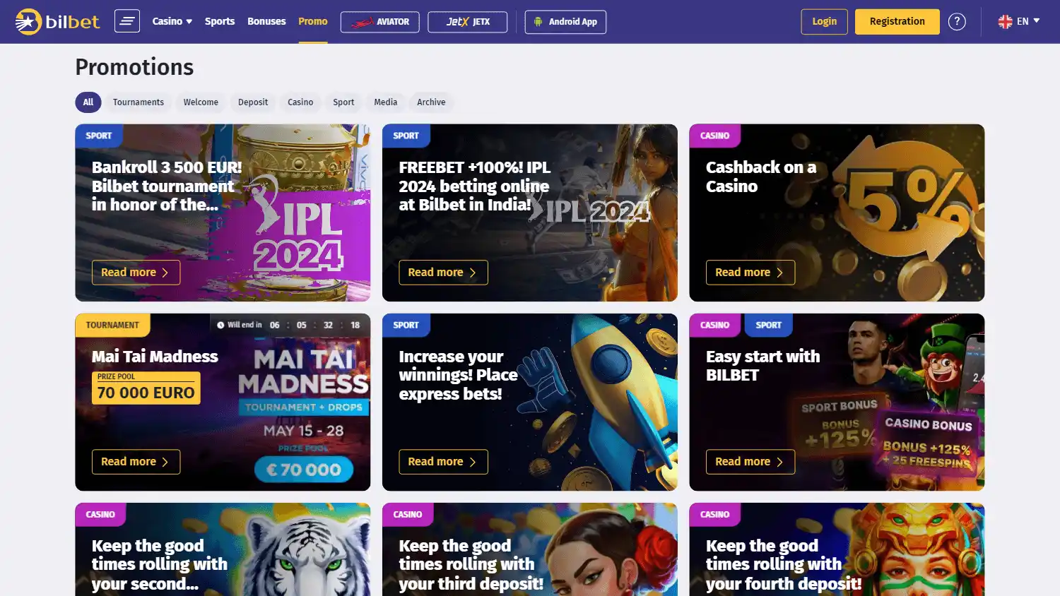 Bilbet Casino screenshot 2